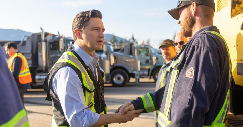 <who> Photo credit: NowMedia/Gord Goble </who> Tory Leader Pierre Poilievre in Penticton last month.